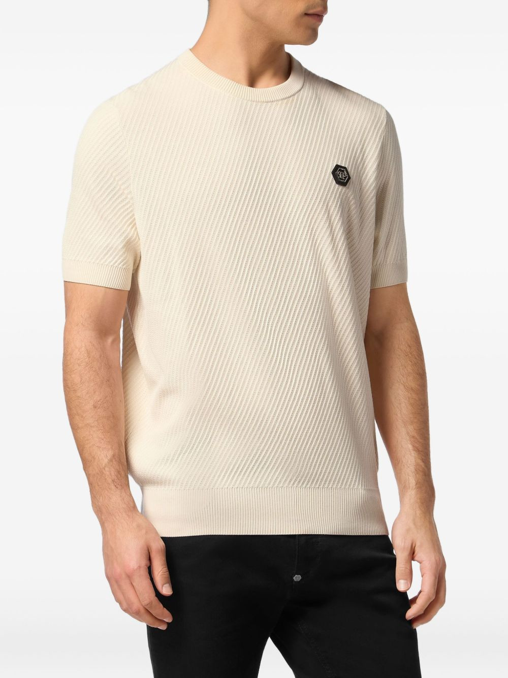 ribbed short-sleeve sweater - 2