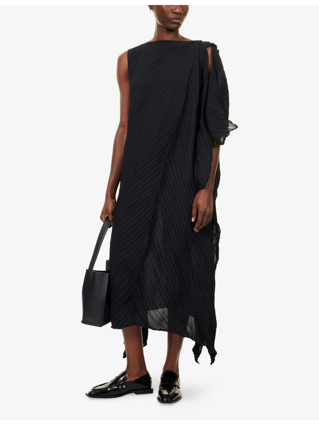 Twisted Asymmetric Knitted Midi Dress - 2