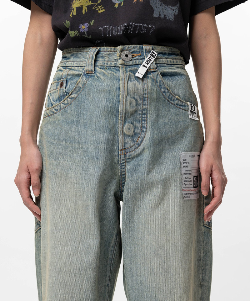 Amateur Sewn Like Wide Denim Pants 17