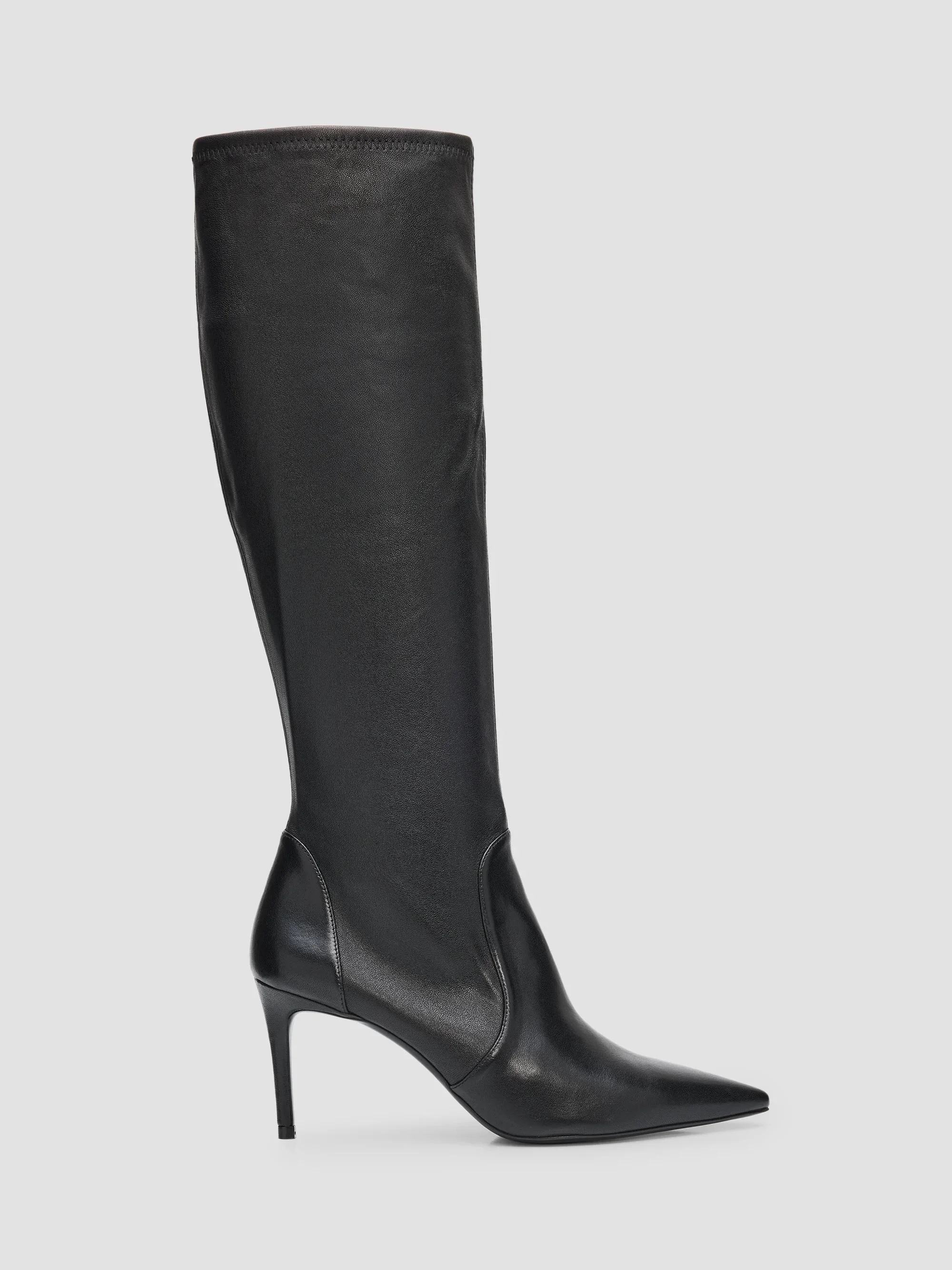 Women's Stuart 75MM Leather Power Boots - Black - 1