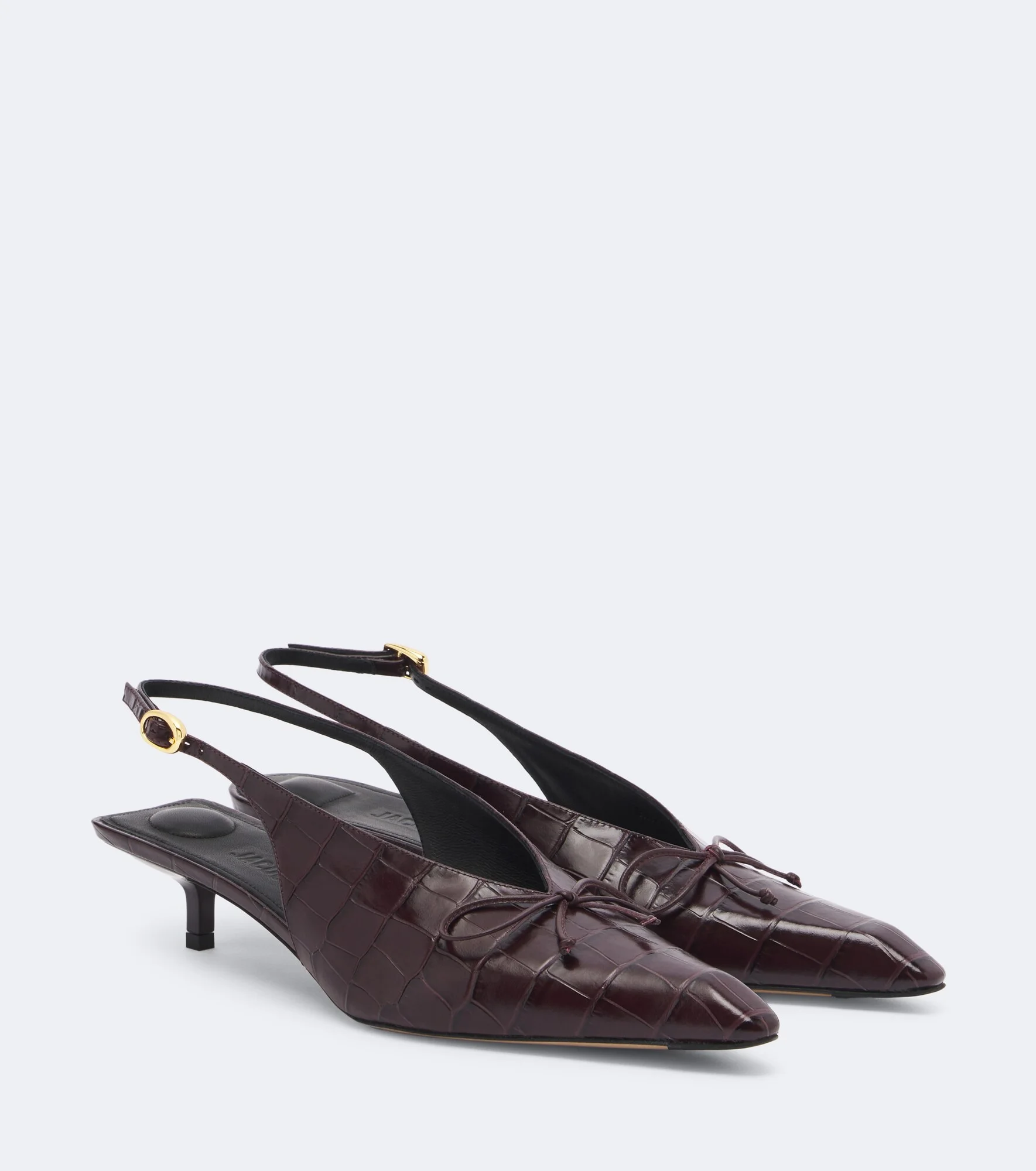 Cubisto croc-effect leather slingback pumps - 1