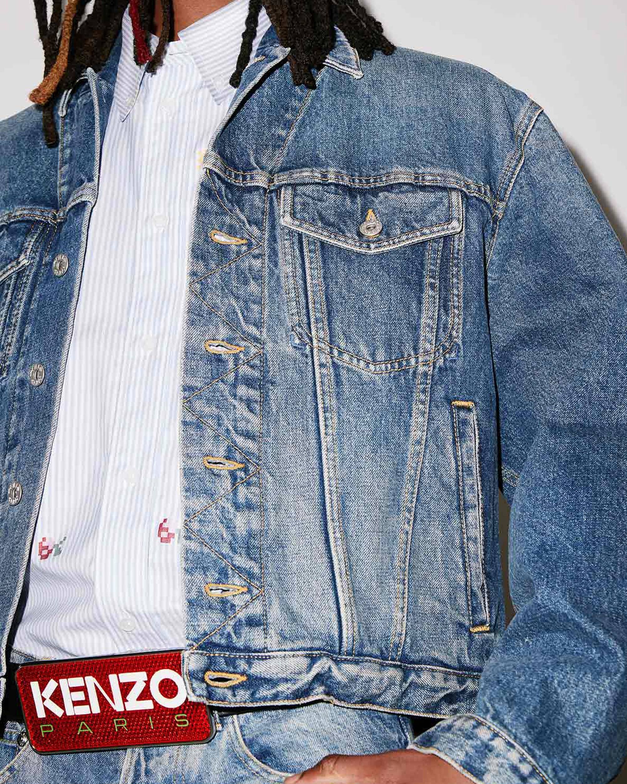 KENZO Paris wide reversible leather belt - 4