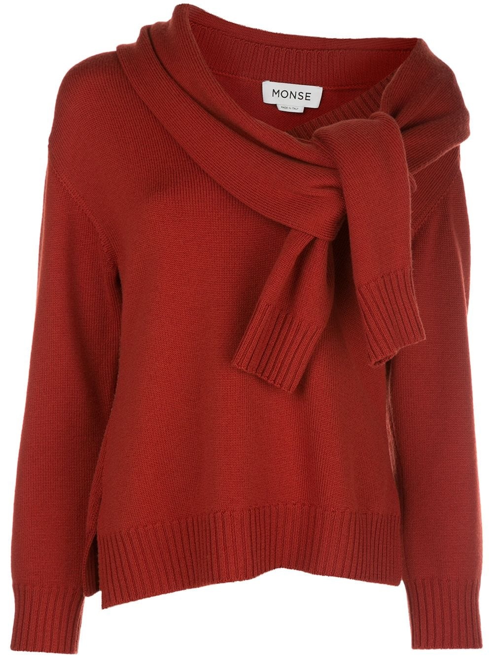 tie-sleeve neck jumper - 1