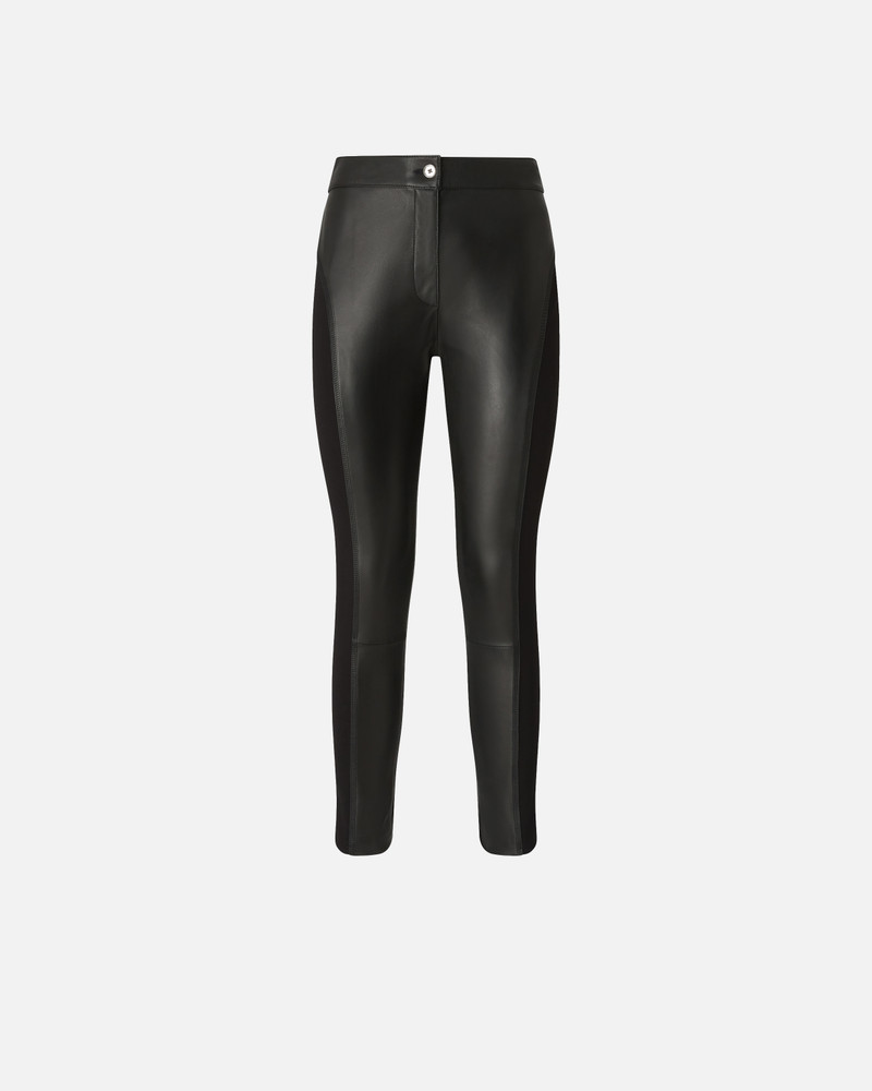 LEATHER AND STRETCH FABRIC TROUSERS 1