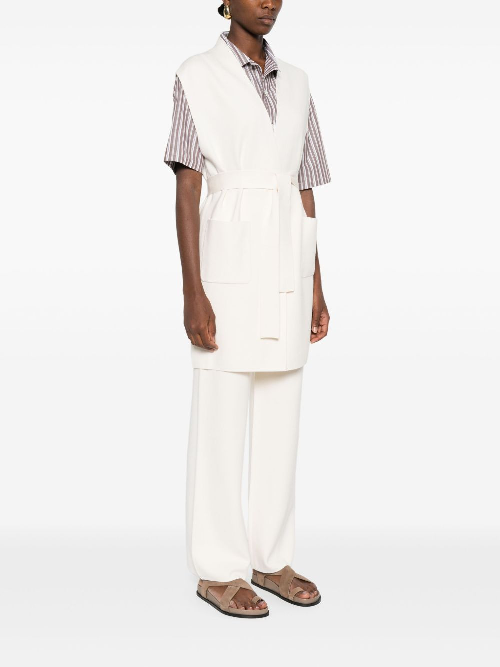 Max Mara Women Belted Long Vest - 4