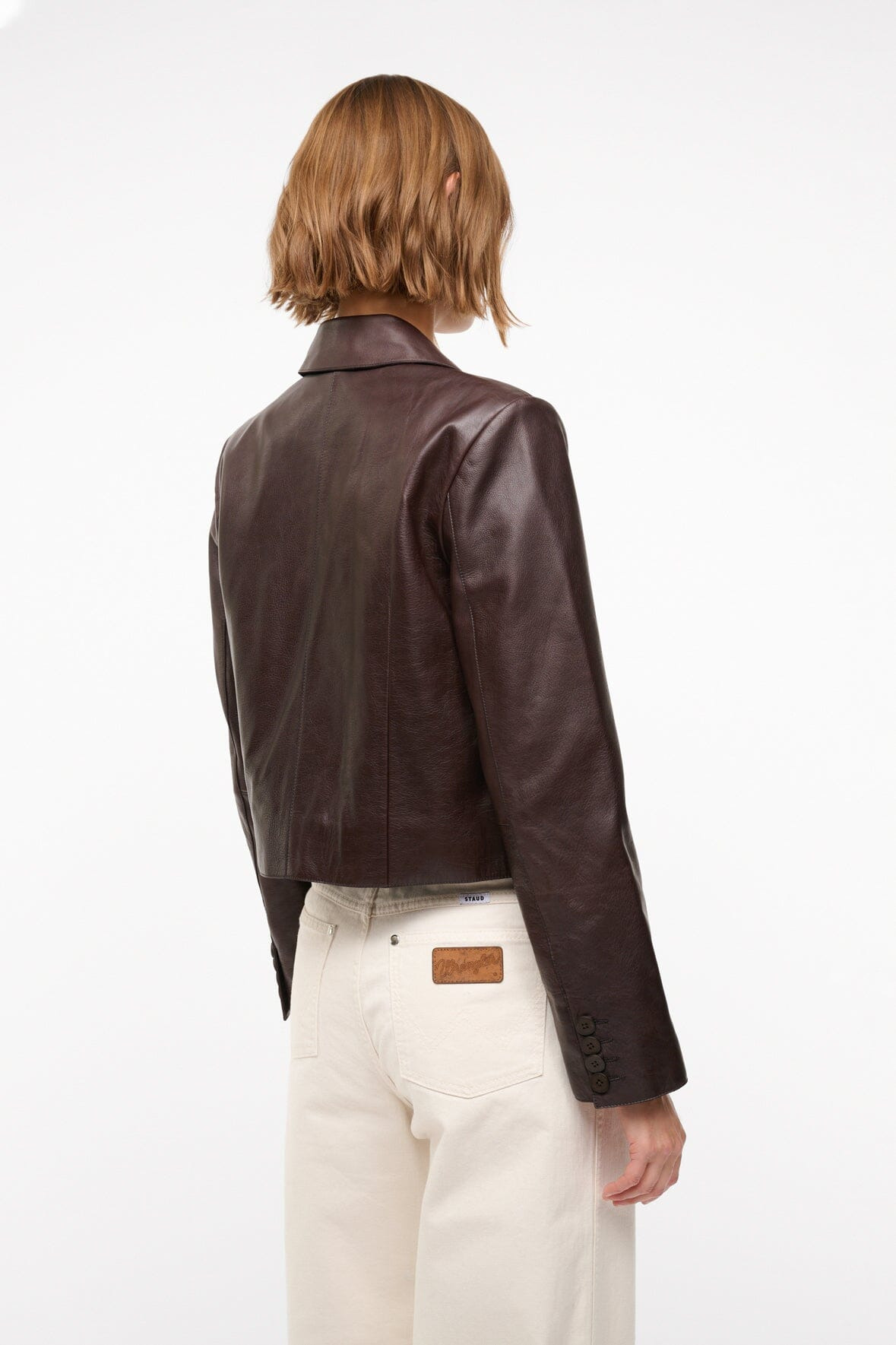 STAUD LEATHER MARINO JACKET TIRAMISU - 4