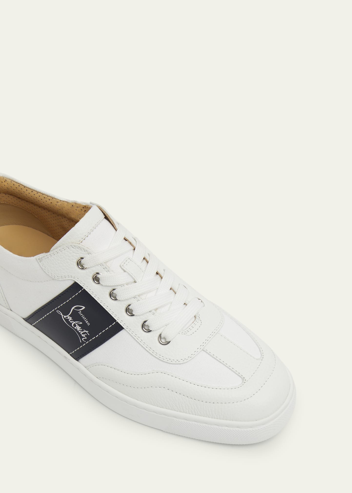 Men's Retero Canvas and Leather Low-Top Sneakers - 4