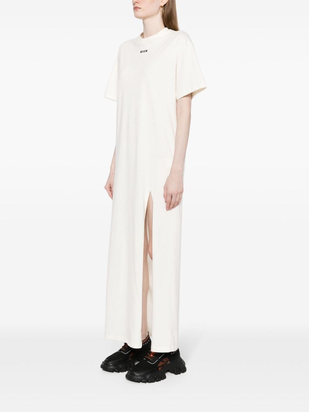 logo-print cotton T-shirt dress - 3