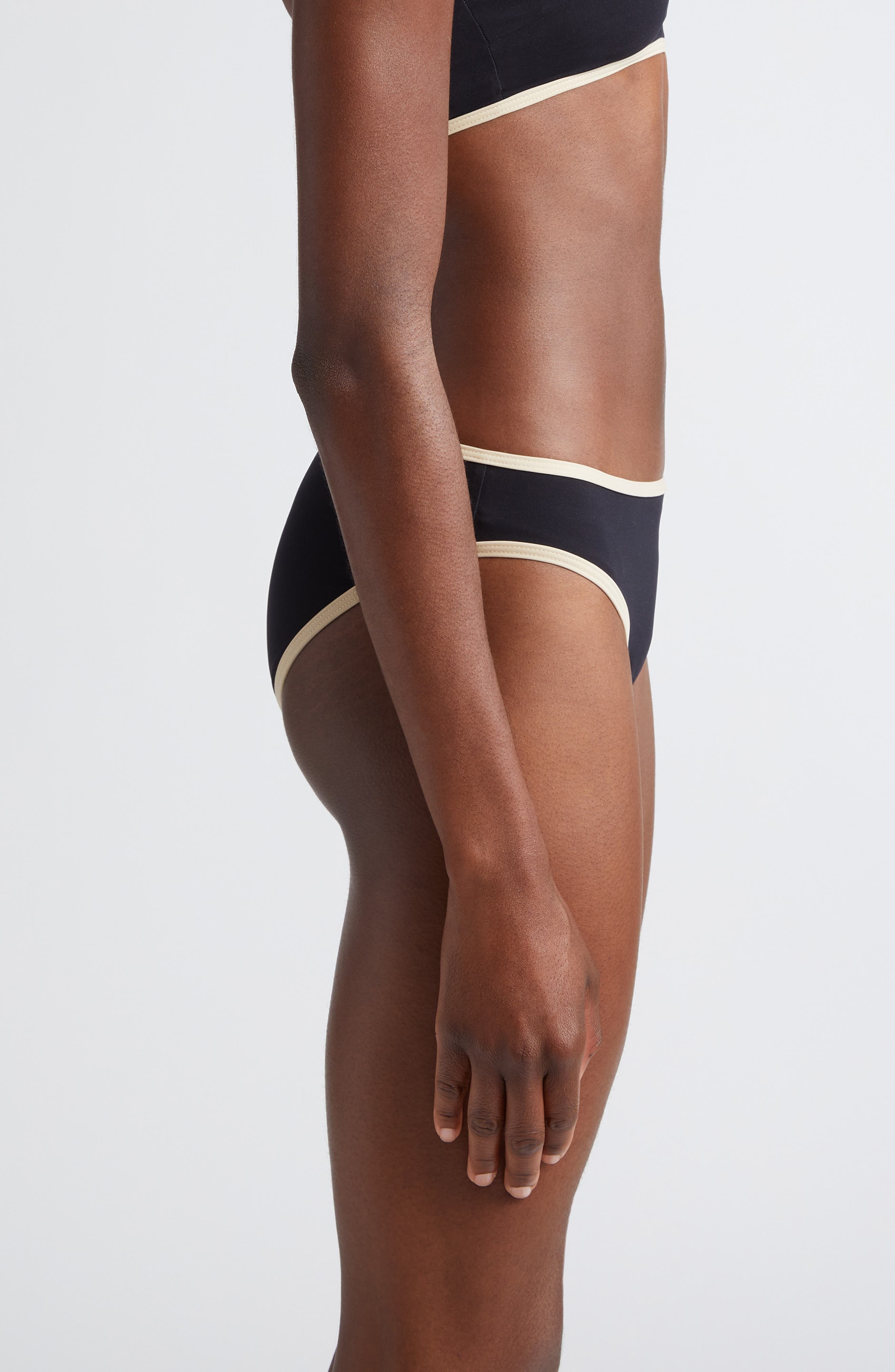 TOTEME Stripe Edge Bikini Bottoms in Black at Nordstrom - 3