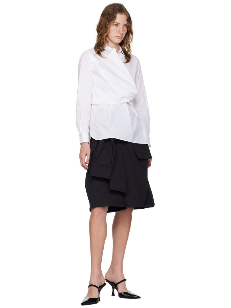 JUUN.J White Twisted Wrap Shirt outlook