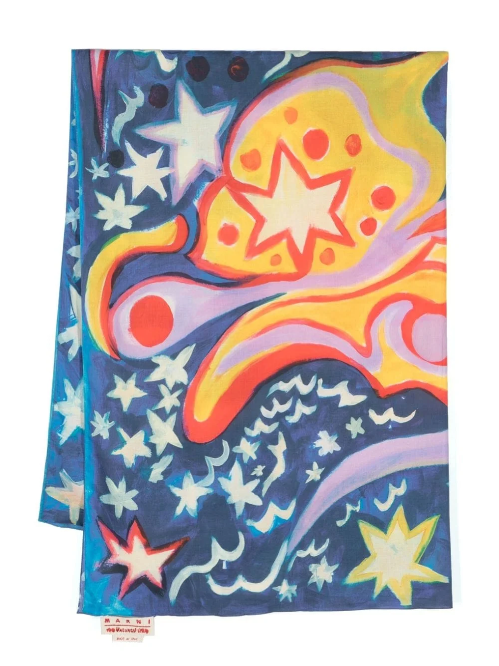 graphic-print cotton scarf - 1