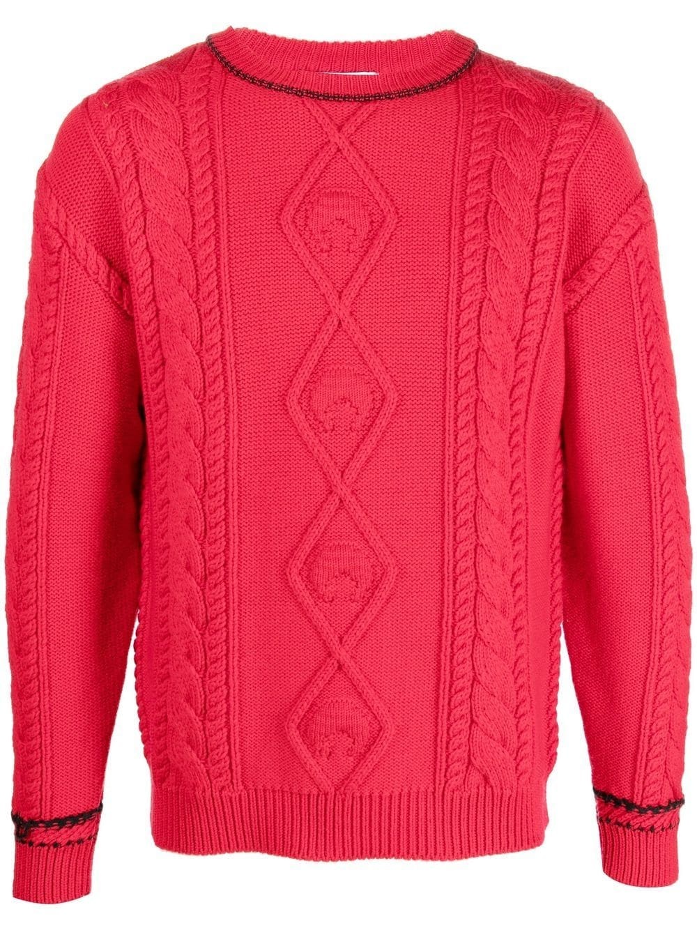 cable-knit wool jumper - 1