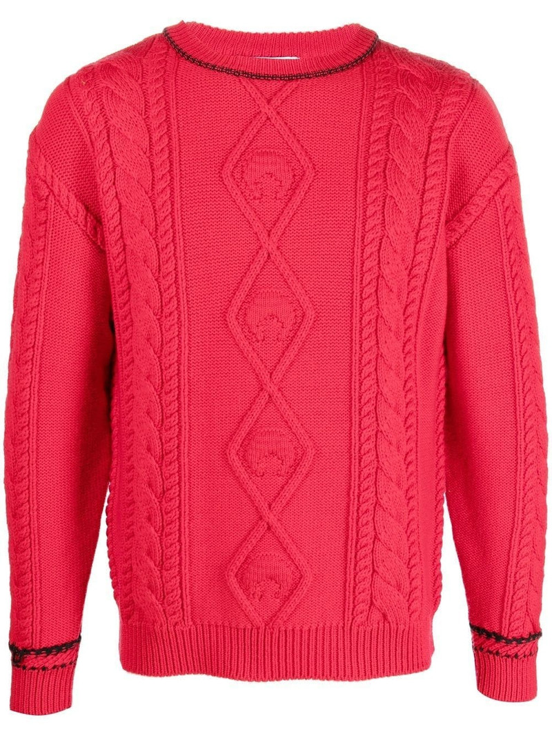 cable-knit wool jumper 1