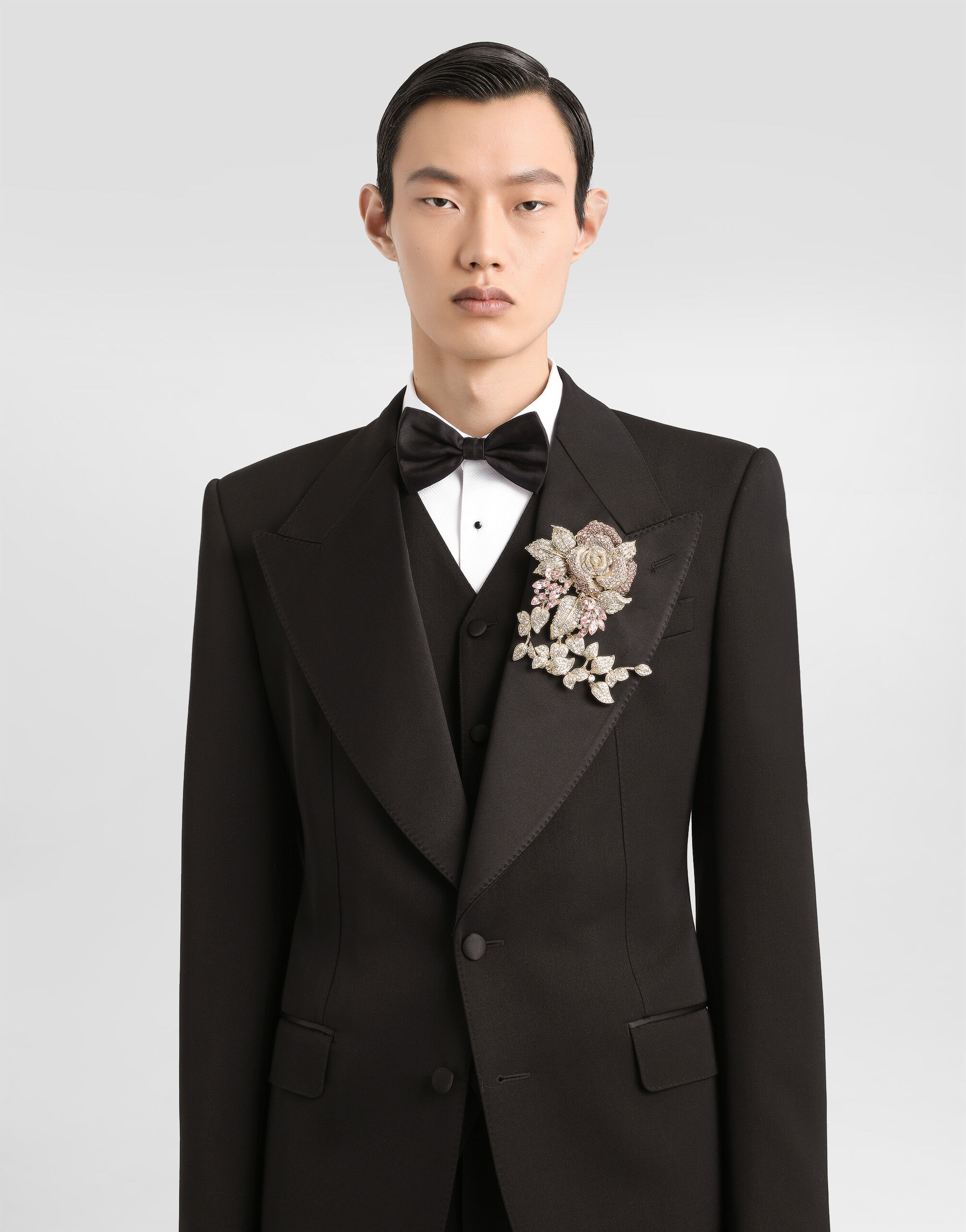 Single-breastedwool and silk blend jacket - 4