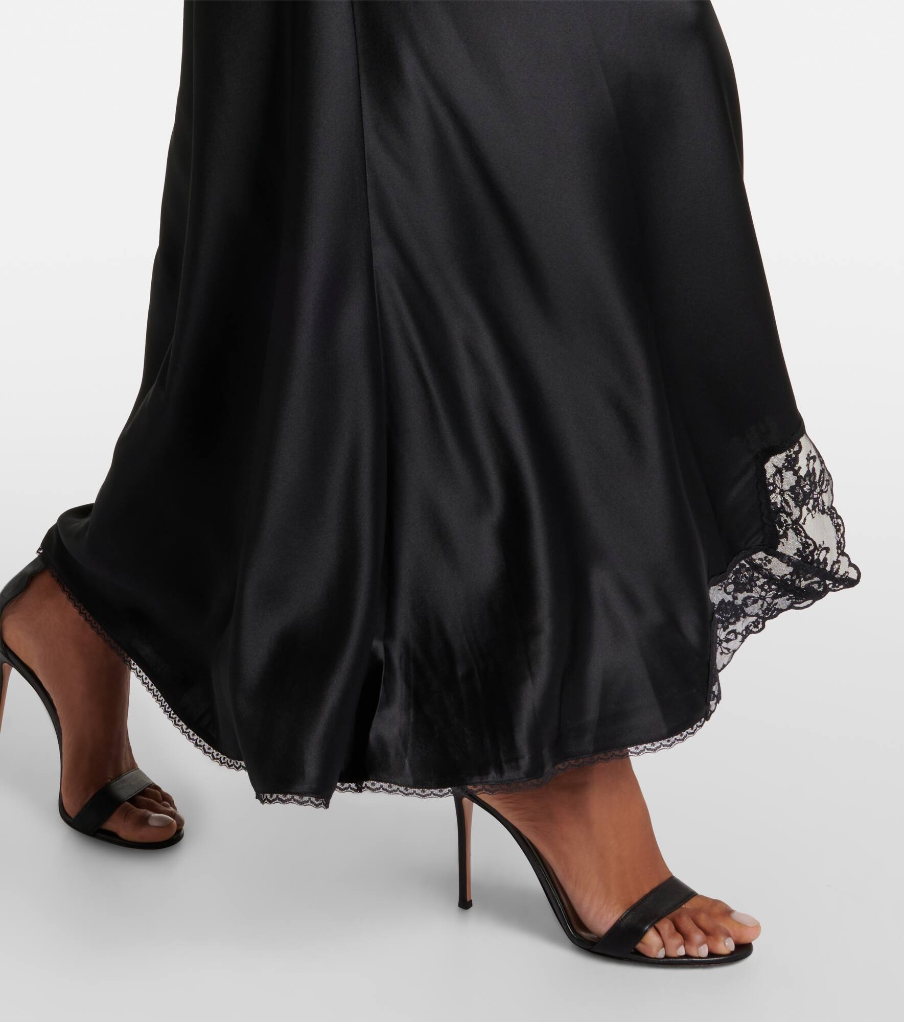 Aries lace-trimmed cutout silk maxi dress - 5
