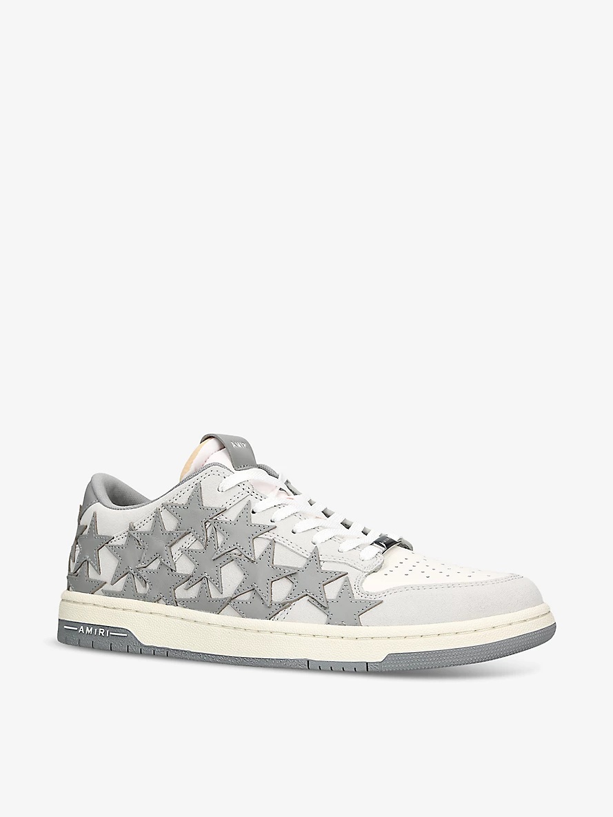 Stars brand-embossed leather low-top trainers - 3