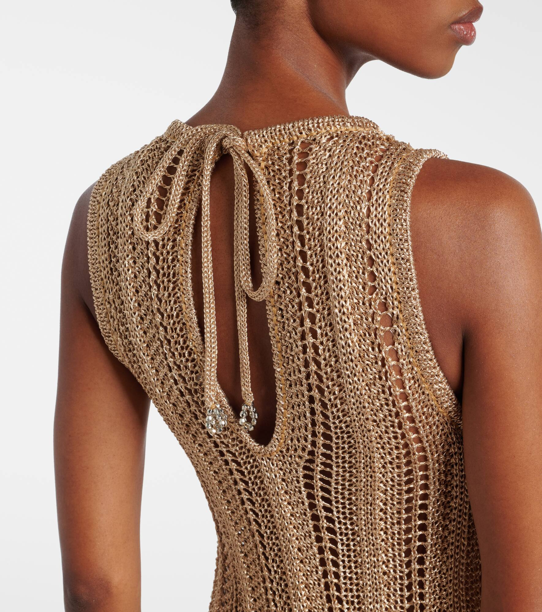 Crochet embellished midi dress - 5