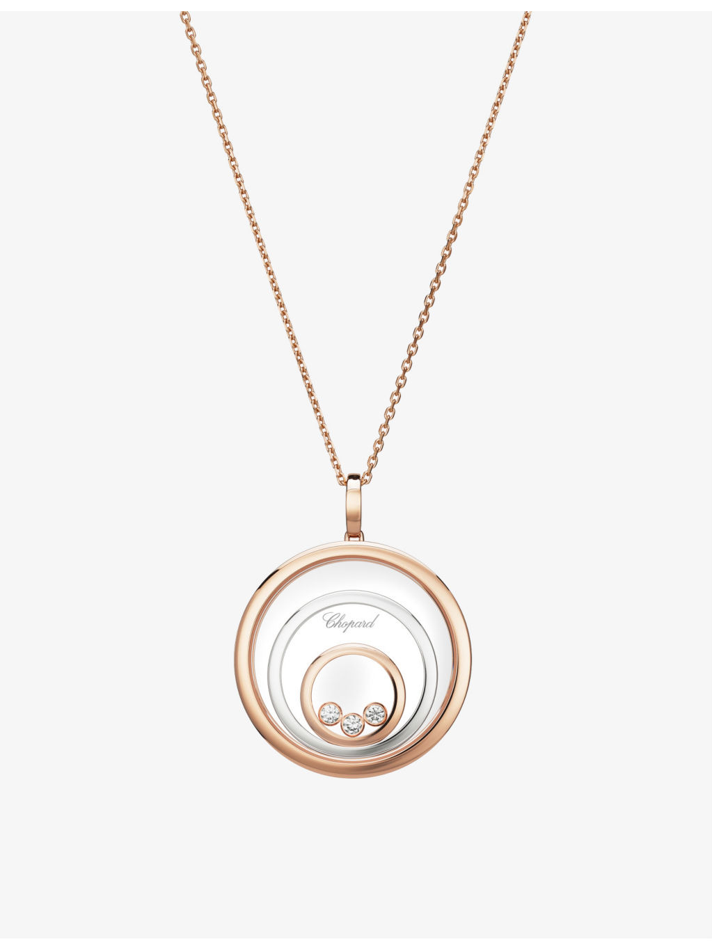 Happy Spirit 18-carat rose and white-gold and diamond necklace - 3