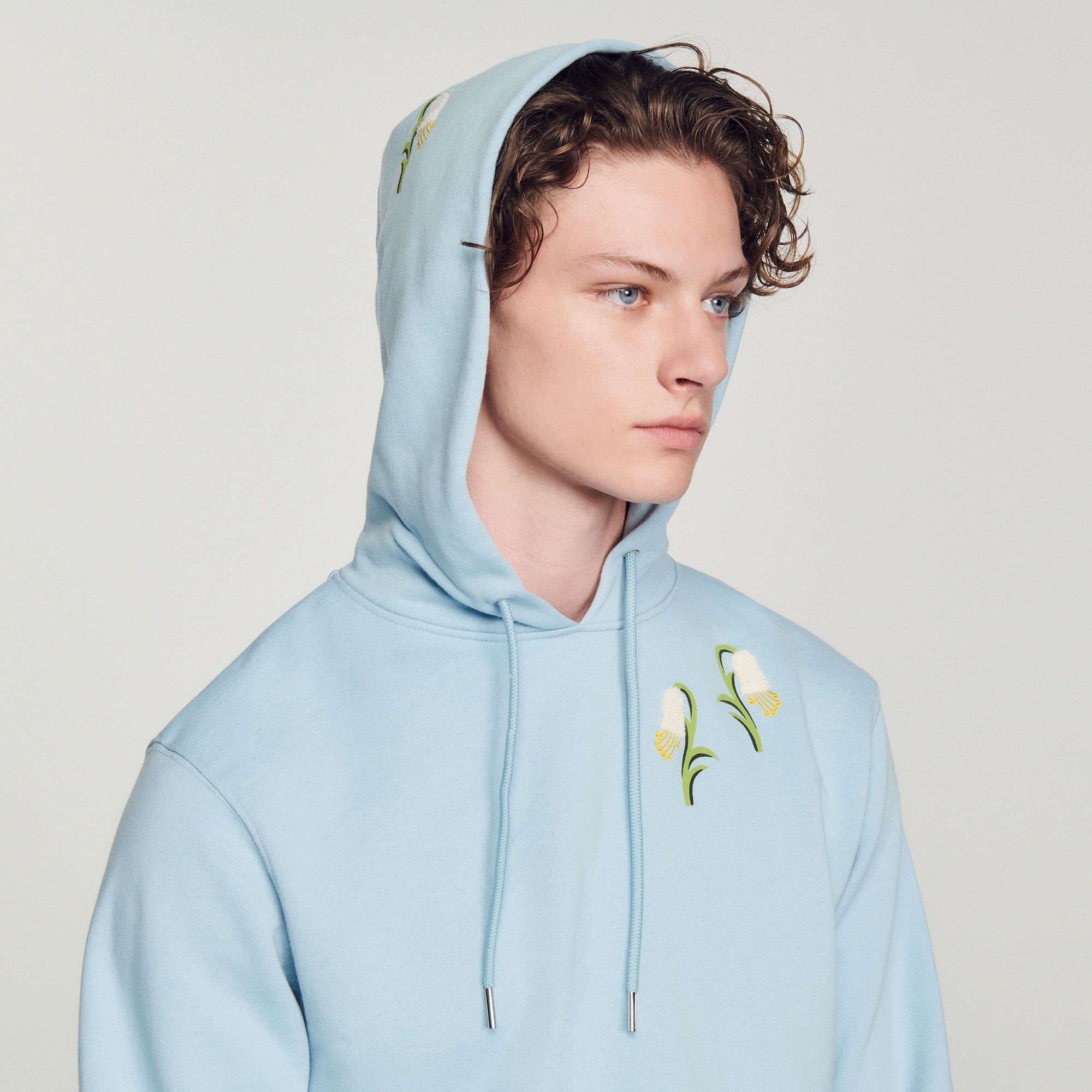 Embroidered lily of the valley hoodie - 4