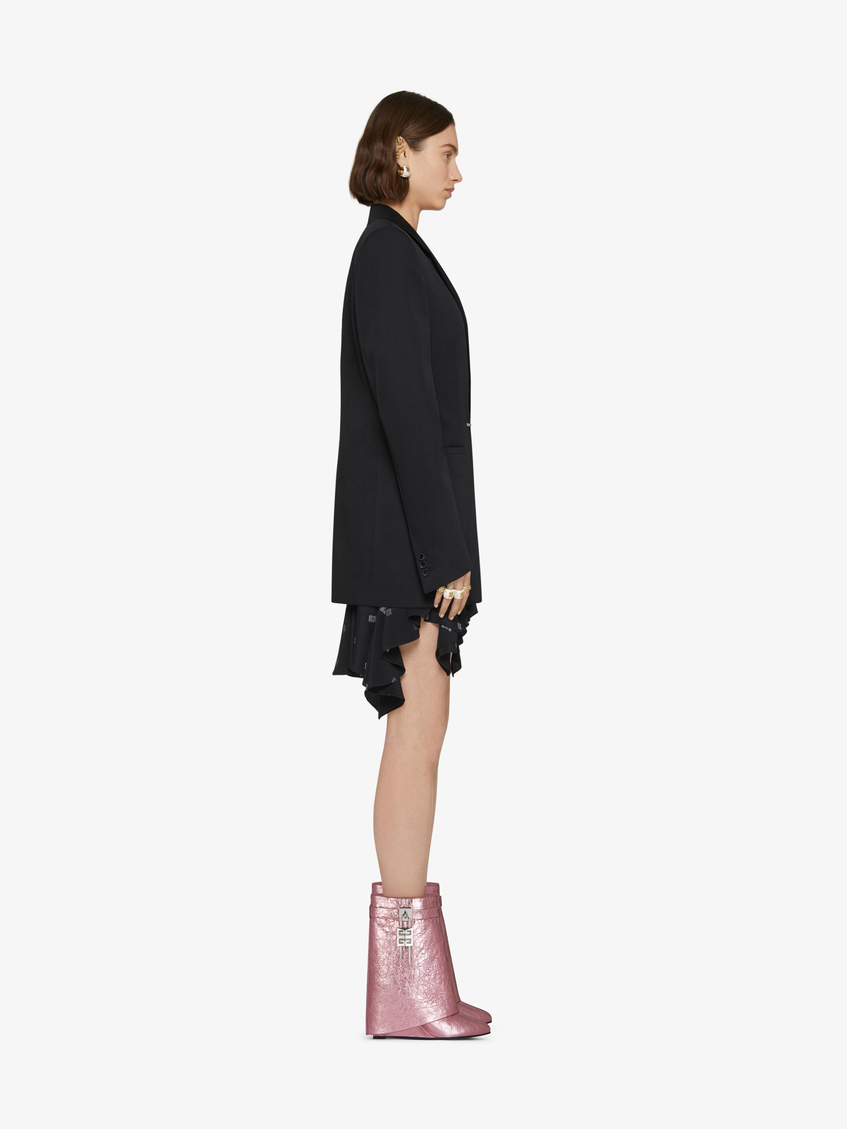 SHARK LOCK ANKLE BOOTS IN LAMINATED LEATHER - 2