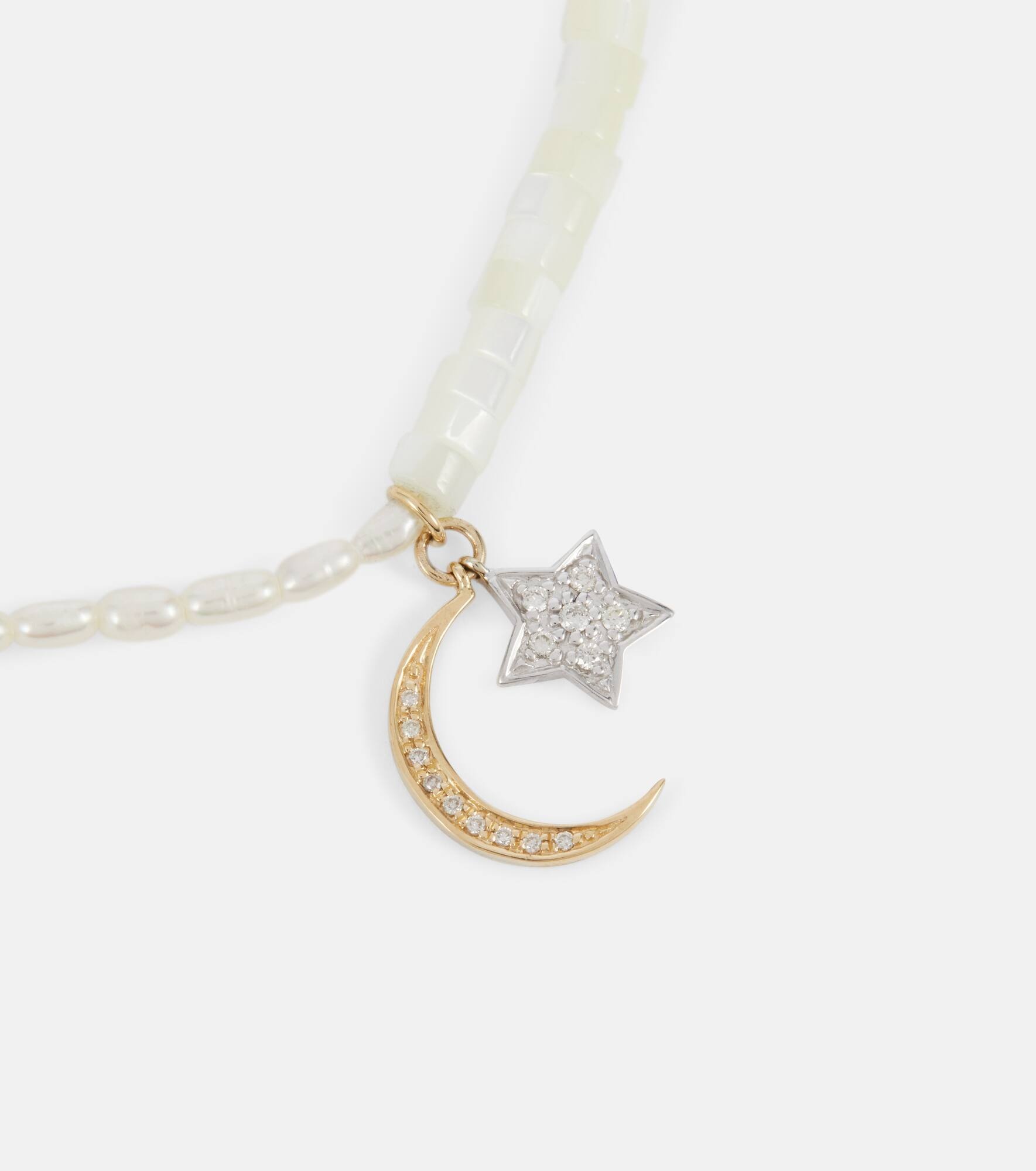 Half Moon 14kt gold choker with diamonds - 6