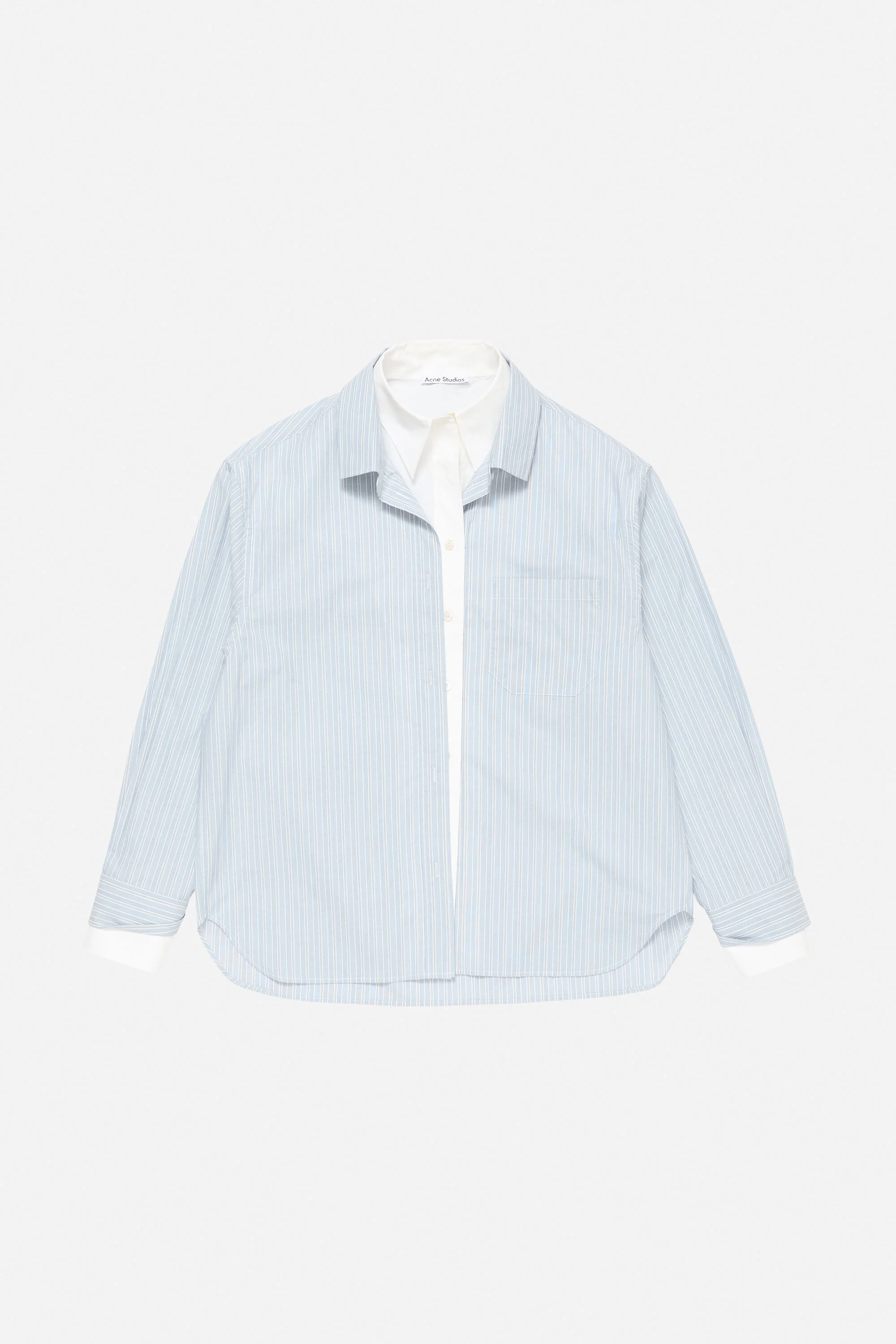 Layered button-up shirt - Blue/white - 1