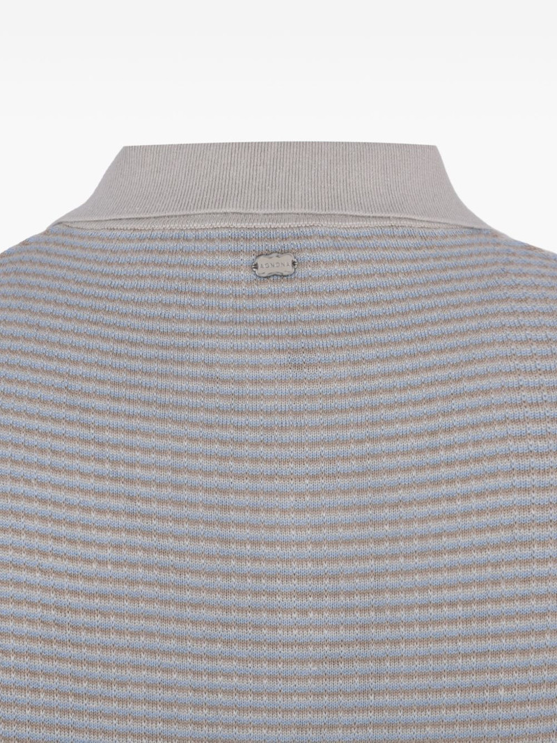 knitted striped polo shirt 4