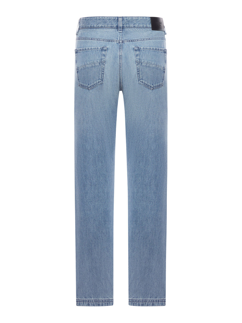 Fendi Men Light Blue Denim Pants - 2