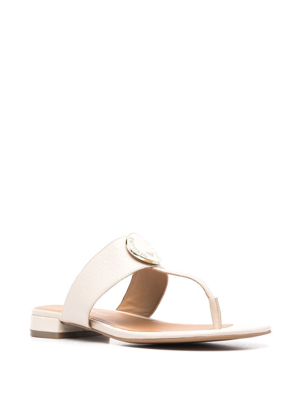 logo-plaque thong-strap sandals - 2
