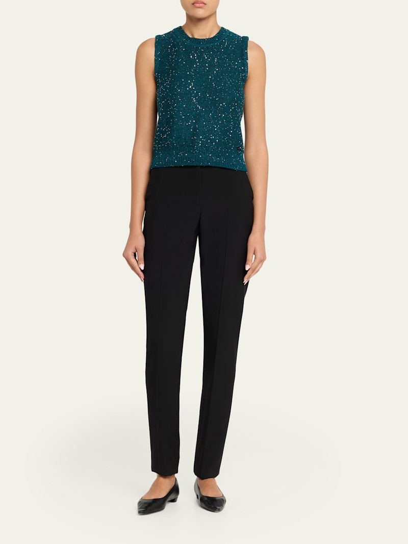 AKRIS Sleeveless Sequined Linen Cotton Sweater outlook