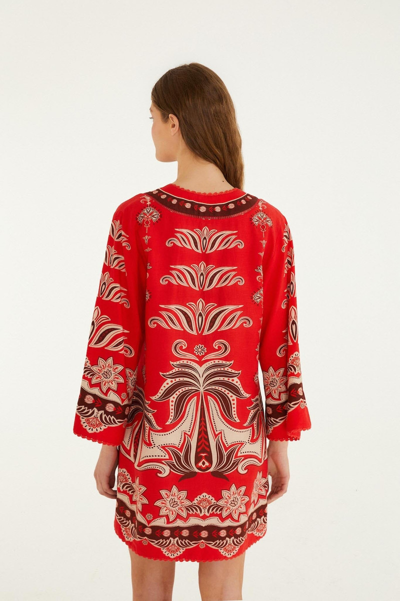 Red Ainika Garden Front Ties Mini Dress 3