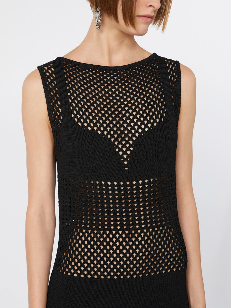 FESTA Long stretch viscose dress - BLACK 5