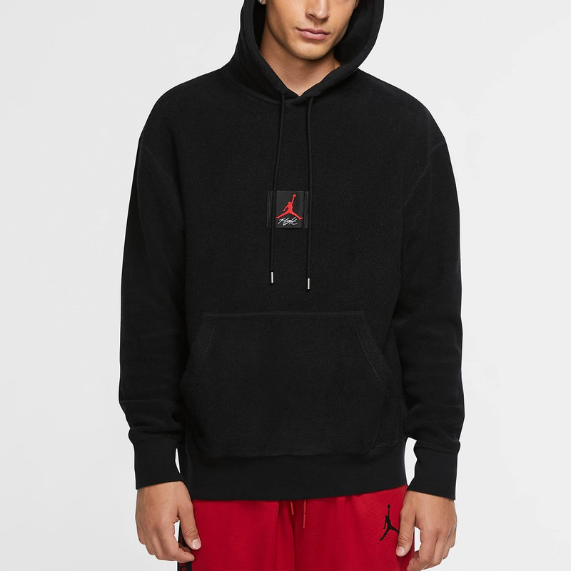 Air Jordan Flight logo Printing Woven Casual Sports Pullover Black CZ1206-010 - 1
