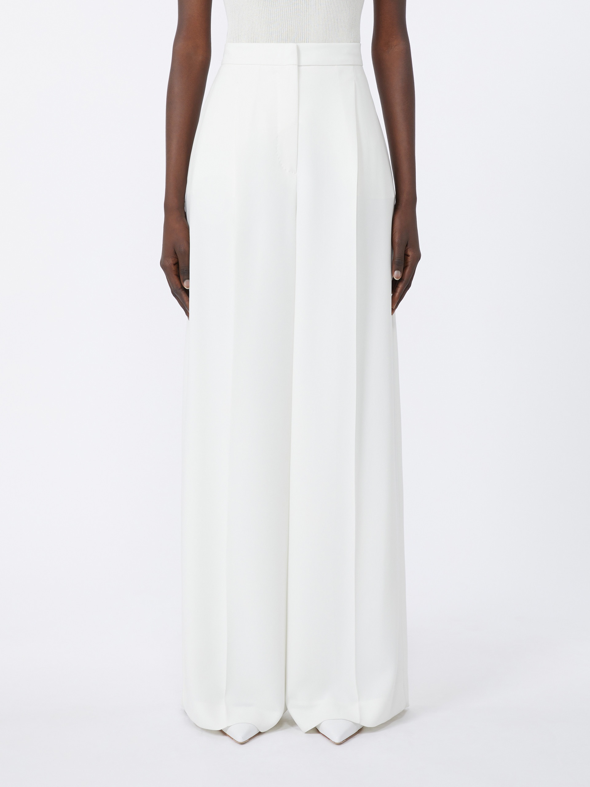 MANETTA Wide-leg cady trousers - 3