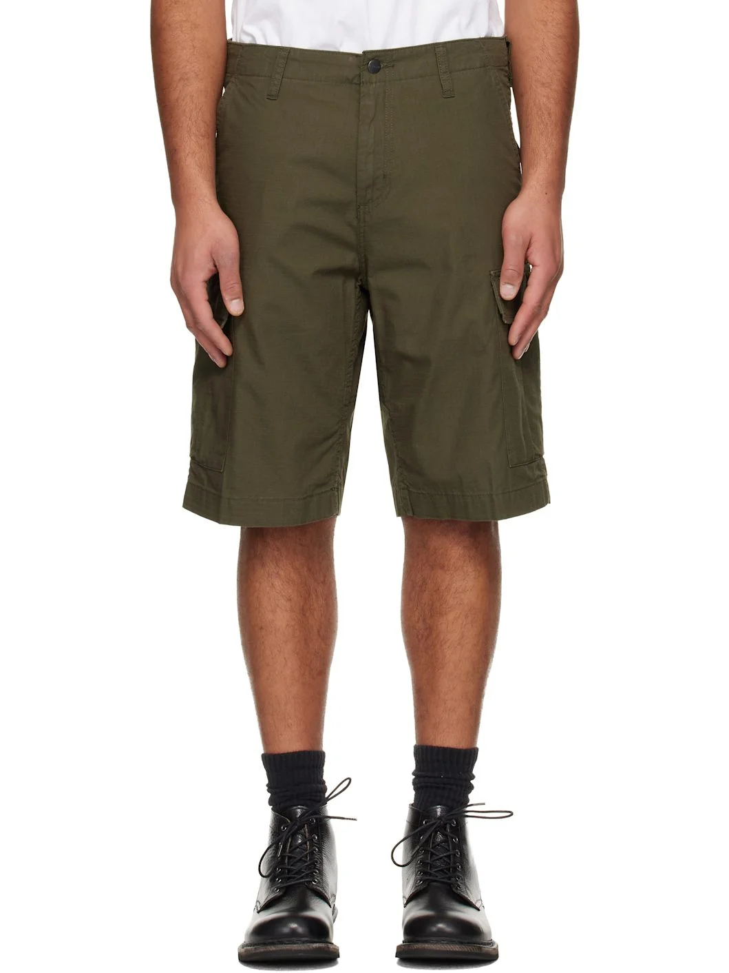 Khaki Regular Cargo Shorts - 1
