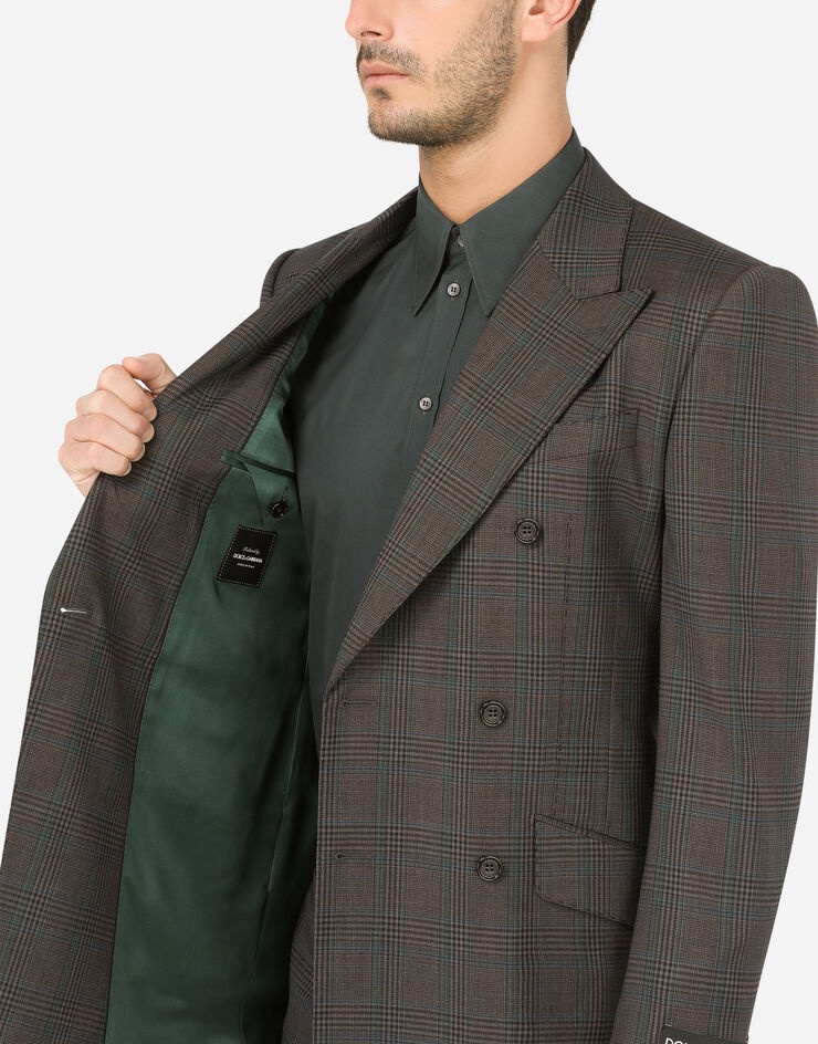 Double-breasted check wool Beat-fit suit - 8