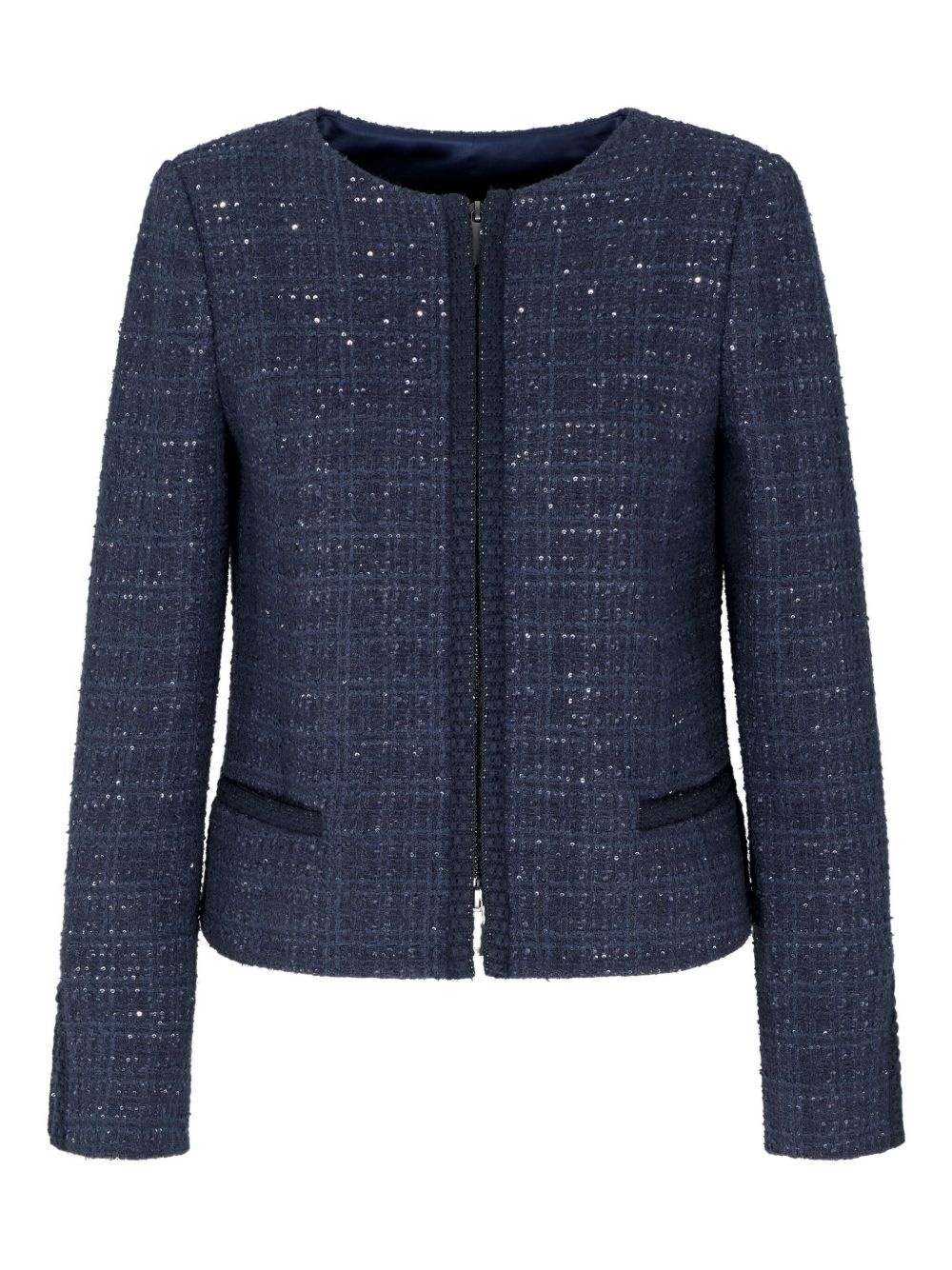 sequin-embellished tweed jacket - 1
