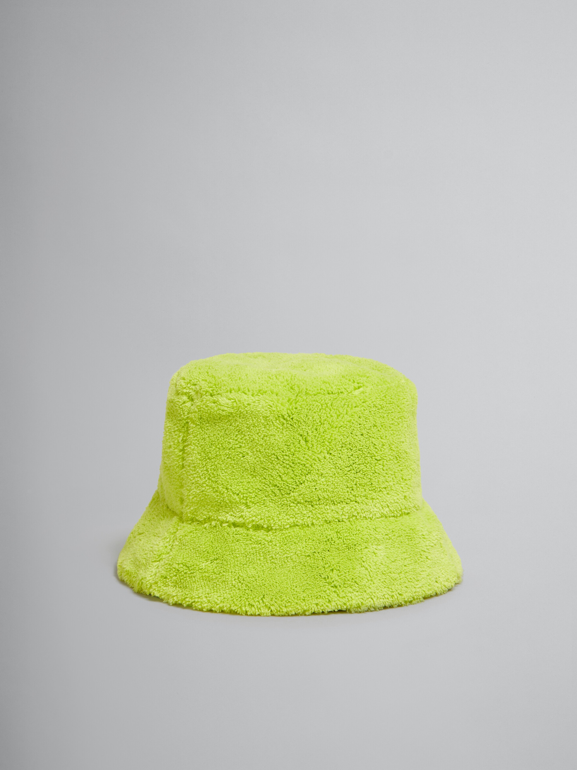 GREEN TERRY BUCKET HAT WITH LOGO - 1