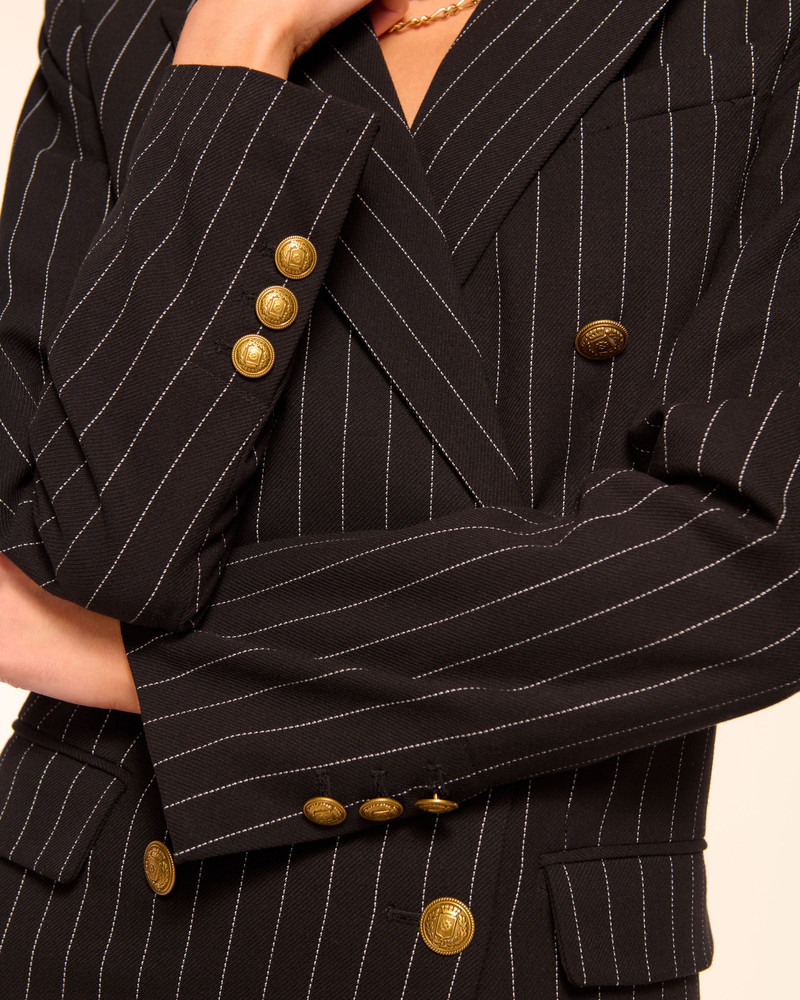 RAMY BROOK Laurel Pinstripe Double Breasted Blazer outlook