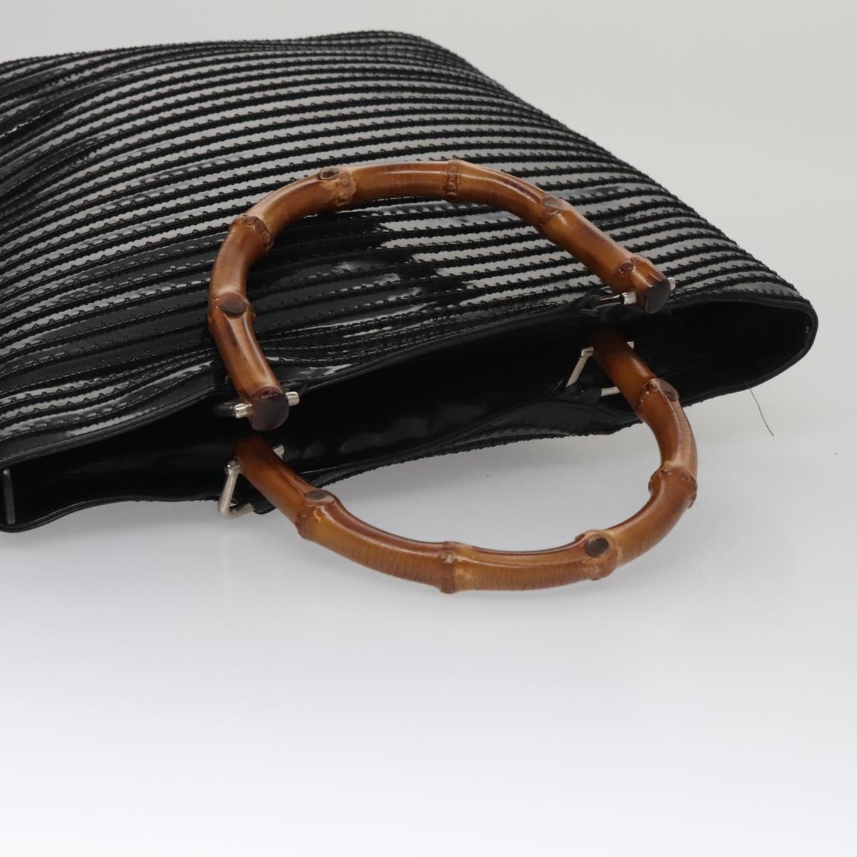 GUCCI Bamboo Hand Bag Enamel Black 002 1817 002 1817 - 6