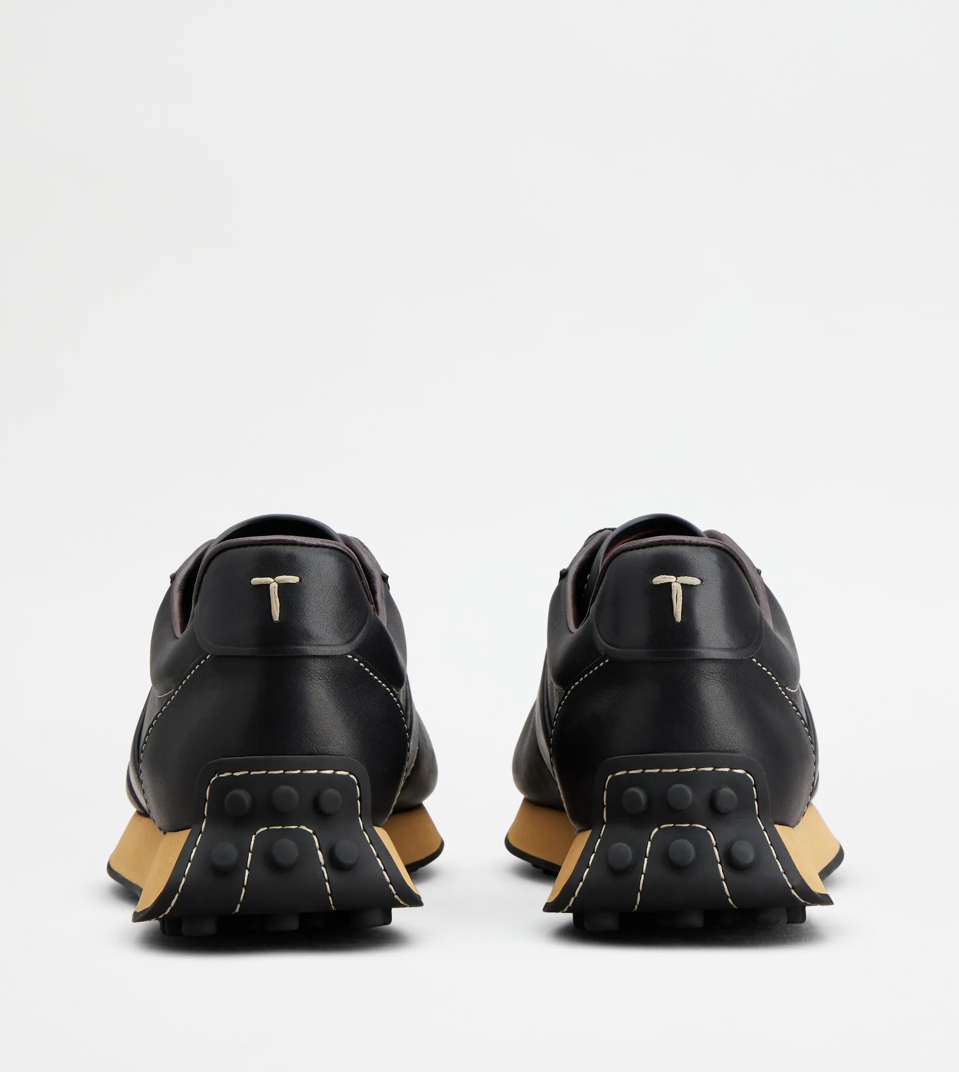 T VINTAGE SNEAKERS IN LEATHER - BLACK - 3