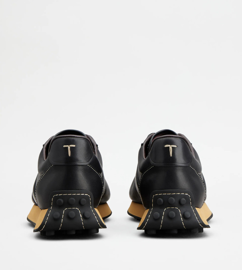 Tod's T VINTAGE SNEAKERS IN LEATHER - BLACK outlook