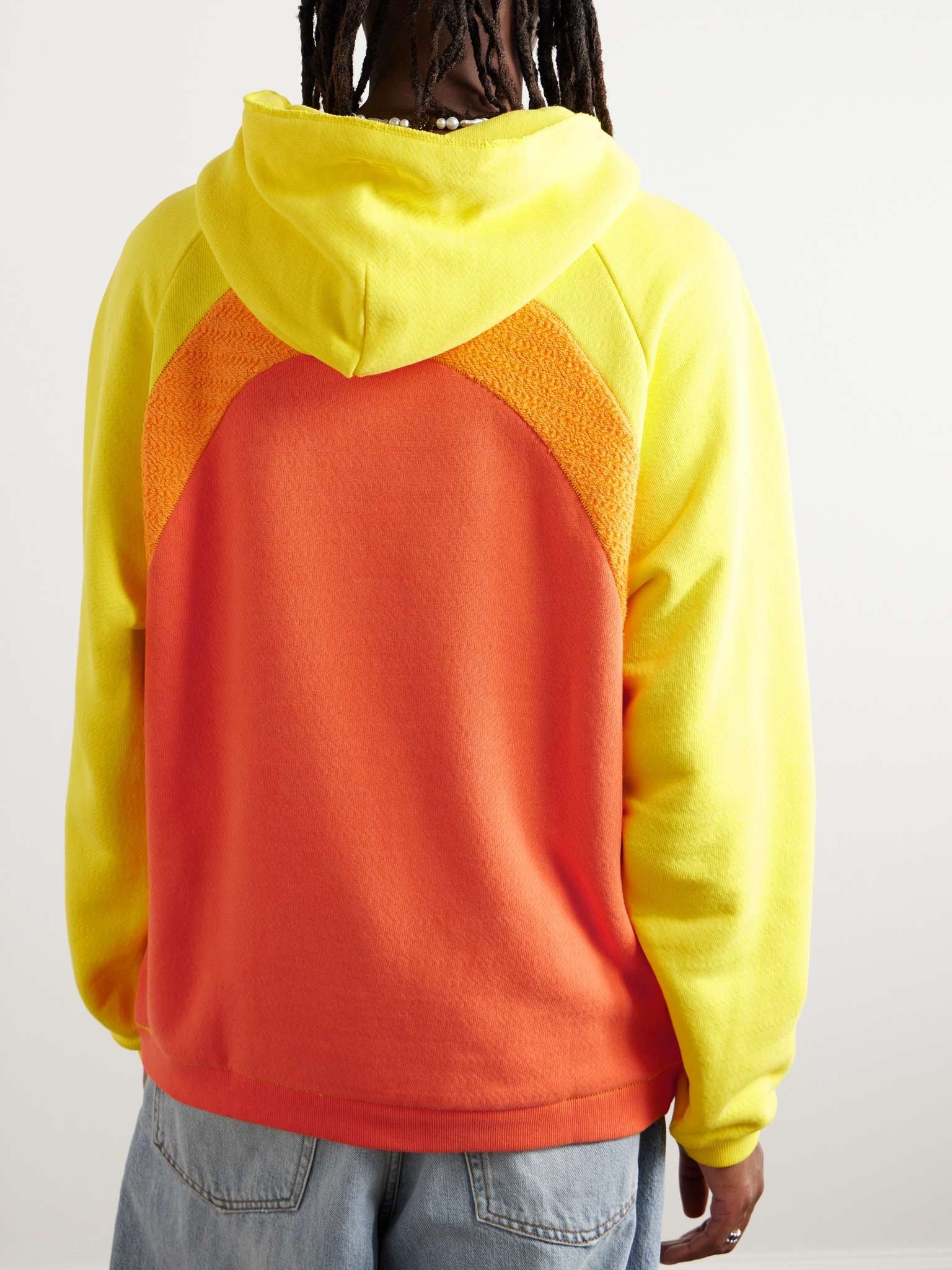 Bouclé-Trimmed Cotton-Jersey Hoodie - 3