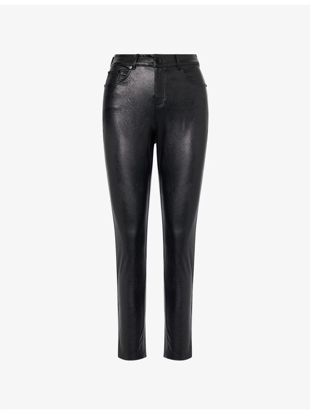 Slim-Leg 5-Pocket Faux-Leather Trousers - 1