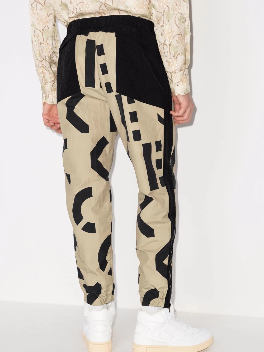 monogram-print elasticated trousers - 3