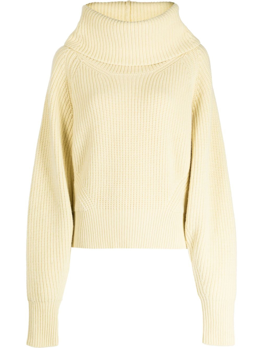 funnel-neck ribbed-knit jumper - 1