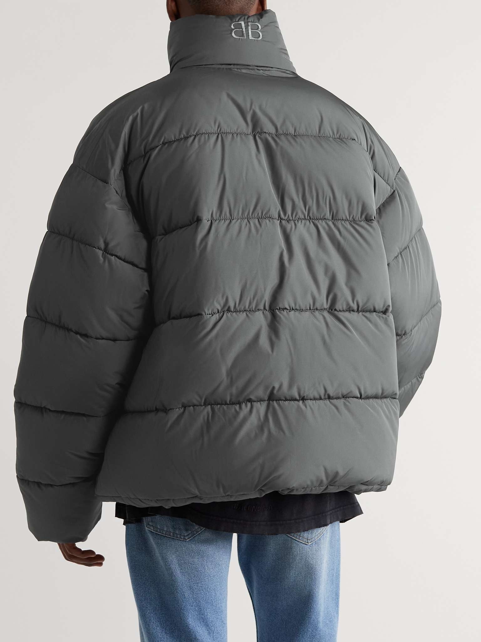 Oversized Quilted Padded Shell Hooded Jacket - 4