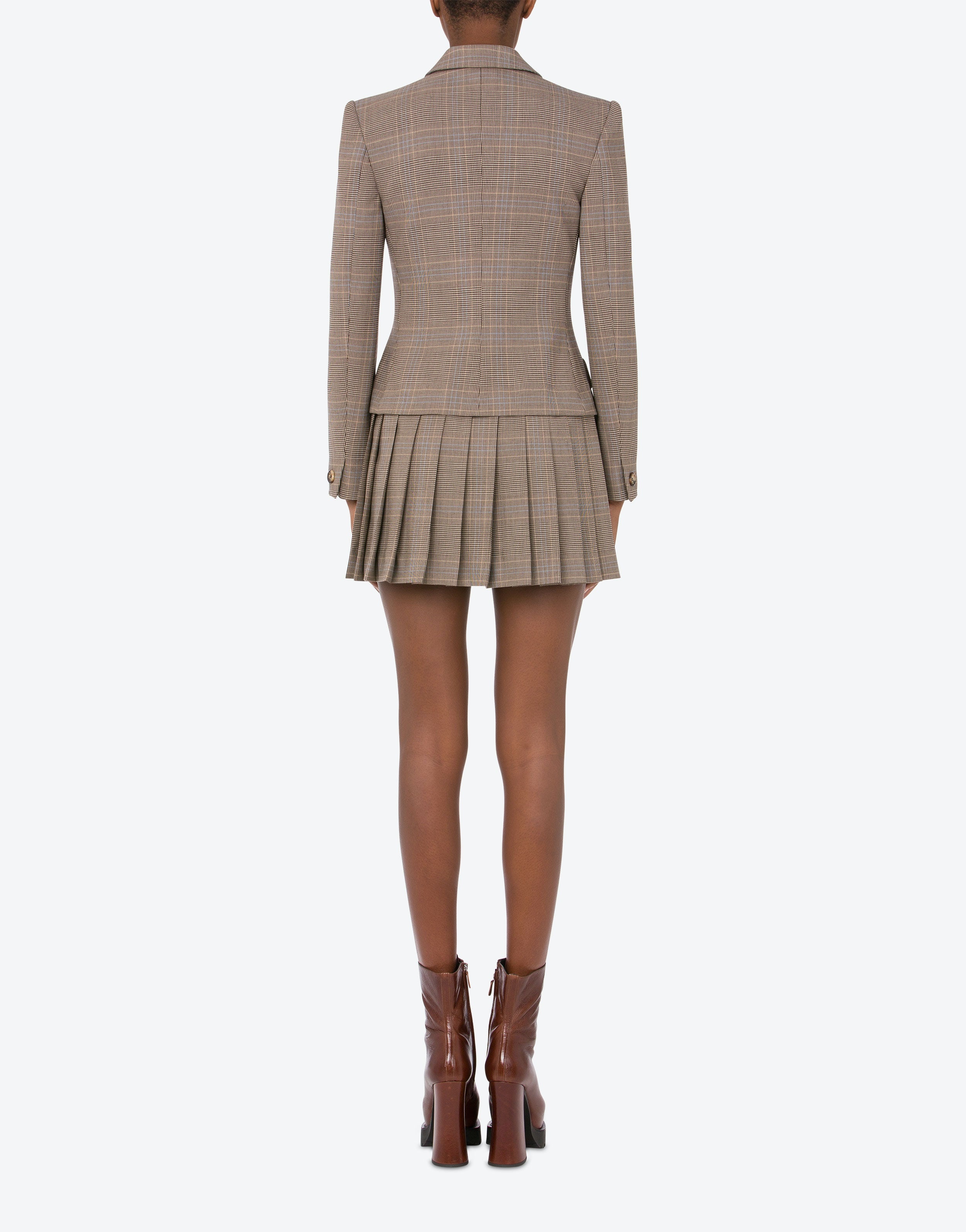 GLEN PLAID COAT WITH PLEATS - 3