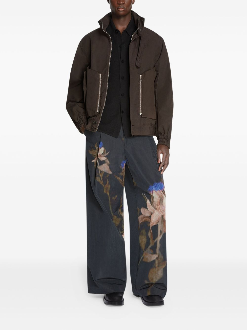 zip-fastening bomber jacket - 2