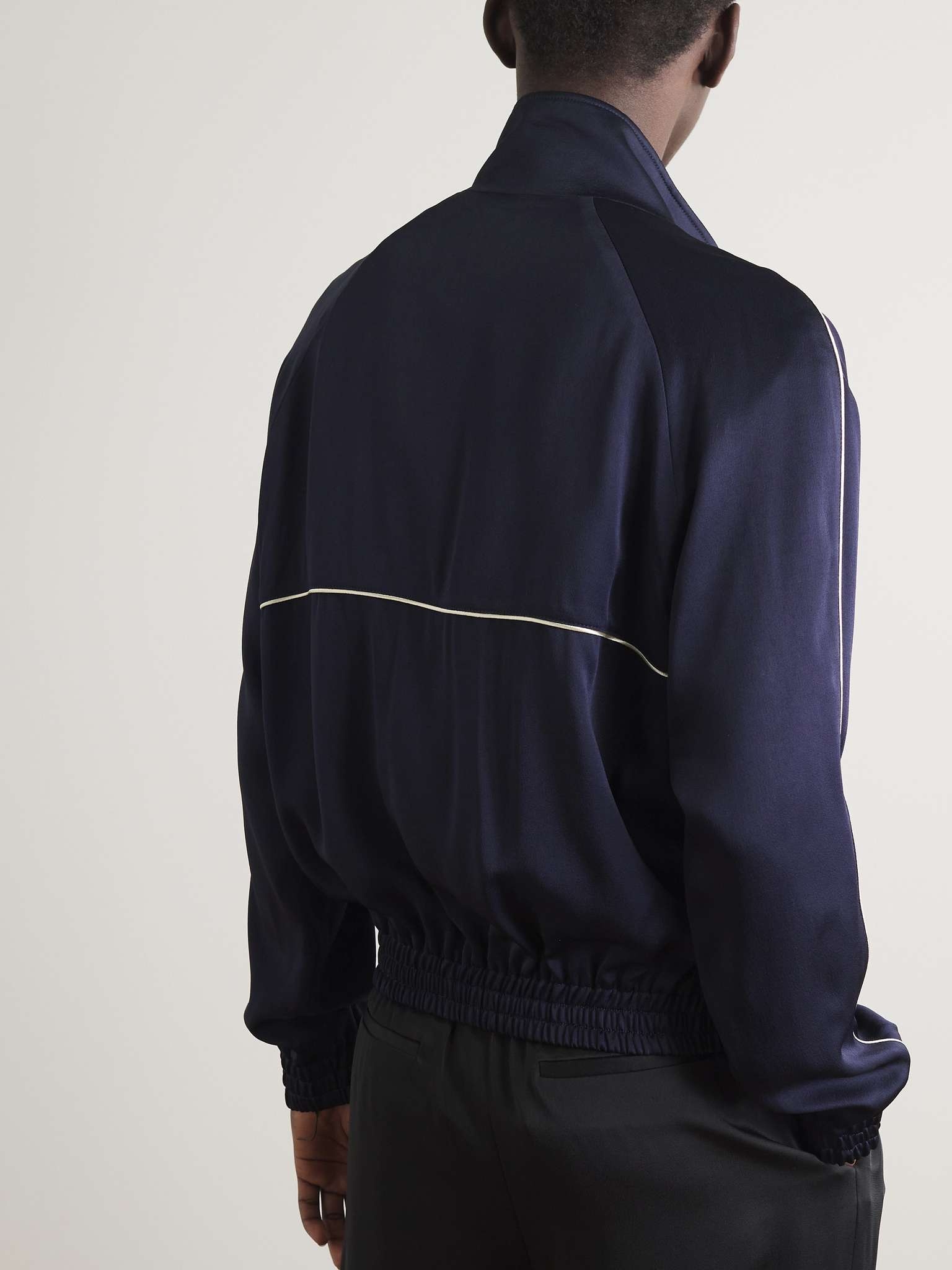 Teddy Piped Satin-Jersey Track Jacket - 6